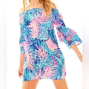 Lilly Pulitzer SILK Tobyn off-the-shoulder Tunic Dress in Gypset Paradise